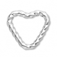 Fornituras acero inox entrepieza coraz&oacute;n Plateado