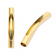 Abalorios acero inox tubo Dorado
