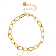 Pulseras Acero Inox eslab&oacute;n Dorado