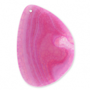 Colgantes de piedra natural &Aacute;gata &oacute;valo Multicolor rosa-p&uacute;rpura