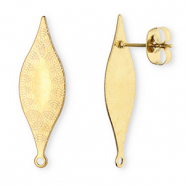Fornituras acero inox pendientes ovalado largo con c&iacute;rculos con anilla Dorado