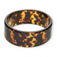 Pulseras bangle de resina Transparente marrón ámbar-negro