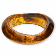 Pulseras bangle de resina Transparente marrón ámbar