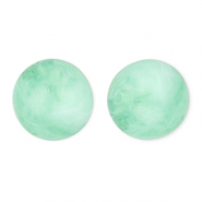 Abalorios acr&iacute;licos 16 mm redondos Verde menta-m&aacute;rmol
