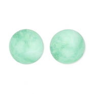Abalorios acrílicos 12 mm redondos Verde menta-mármol