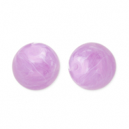 Abalorios acrílicos 12 mm redondos Púrpura lavanda-mármol