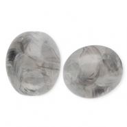 Abalorios acrílico óvalo Gris-mármol