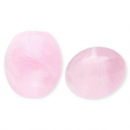 Abalorios acrílico óvalo Rosa-mármol