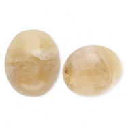 Abalorios acrílico óvalo Marrón beige-mármol