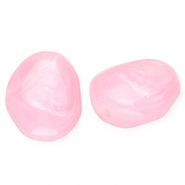 Abalorios acrílico con forma de huevo Rosa-mármol