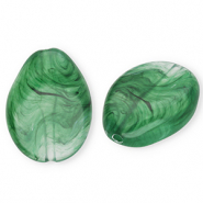 Abalorios acrílico gota Verde oscuro-mármol