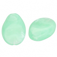 Abalorios acrílico gota Verde menta-mármol