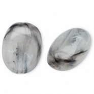 Abalorios acrílico óvalo Gris-mármol