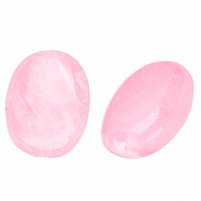 Abalorios acrílico óvalo Rosa-mármol