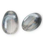 Abalorios acrílico óvalo Gris-mármol