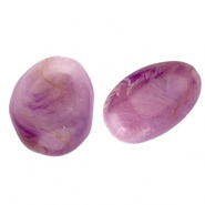 Abalorios acrílico con forma de huevo Púrpura-marrón-mármol