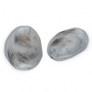 Abalorios acrílico con forma de huevo Gris-mármol