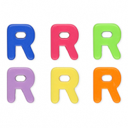 Abalorios alfabeto acr&iacute;lico letra R Multicolor