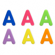 Abalorios alfabeto acr&iacute;lico letra A Multicolor