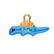 Colgantes Acero Inox dinosaurio Azul-naranja-verde