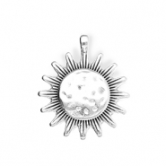 Colgantes metálicos DQ® sol Plateado vieja (sin níquel)