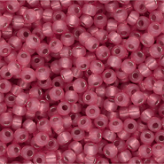 Rocalla Miyuki 8/0 Silverlined Alabaster Dyed Dark Rose 8-645