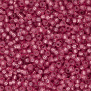 Rocalla Miyuki 11/0 Silverlined Alabaster Dyed Dark Rose 11-646