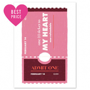 BY31® Tarjetas para joyería "one ticket to MY HEART" Blanco-rosa oscuro-marrón oscuro-beige-naranja