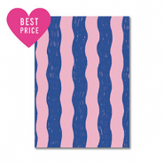 BY31&reg; Tarjetas para joyer&iacute;a olas Azul-rosa claro
