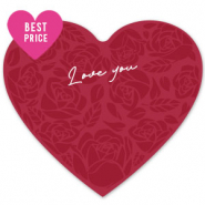 Tarjetas para joyer&iacute;a Coraz&oacute;n "love you" Rojo-blanco