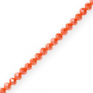 Abalorios faceteados disco 6x4mm Rojo tamal-revestimiento pearl shine