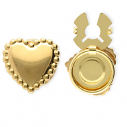 Cubrebotones Acero Inox corazón Dorado