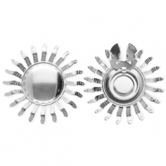 Cubrebotones Acero Inox sol Plateado