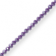 Abalorios faceteados disco 3x2mm P&uacute;rpura-revestimiento pearl shine