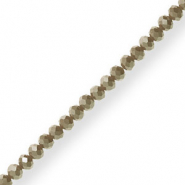 Abalorios faceteados disco 4x3mm Verde oliva-revestimiento pearl shine