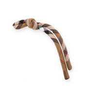 Llavero paracord Marr&oacute;n-negro-blanco-rojo