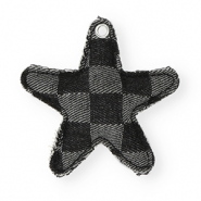 Colgantes trendy estrella look denim Negro-gris