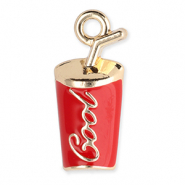 Colgantes metálicos vaso "Cool" Dorado-rojo
