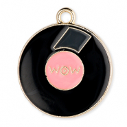 Colgantes met&aacute;licos LP "Wow" Dorado-negro-rosa