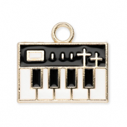 Colgantes met&aacute;licos teclado Dorado-blanco-negro