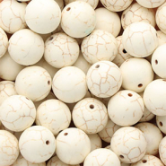Abalorios de cer&aacute;mica 16mm Blanco