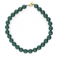BY31® Collares de abalorios acrílicos 16mm brillante Mediterranea green 19-4517 TCX-dorado