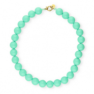 BY31® Collares de abalorios acrílicos 16mm brillante Cabbage green 13-5714 TCX-dorado