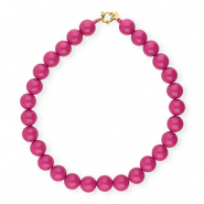 BY31® Collares de abalorios acrílicos 16mm brillante Rose violet 17-2624 TCX-dorado