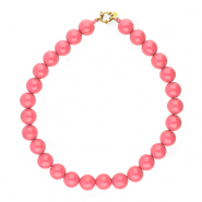 BY31® Collares de abalorios acrílicos 16mm brillante Pink lemonade 16-1735 TCX-dorado