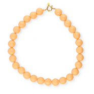 BY31® Collares de abalorios acrílicos 16mm brillante Chamois orange 15-1145 TCX-dorado