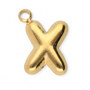 Colgantes Acero Inox letra X Dorado
