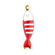 Colgantes Acero Inox pez Dorado-rojo-blanco