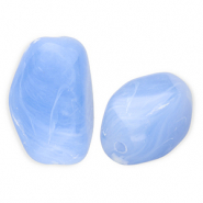 Abalorios acrílicos rectángulo Azul claro-mármol