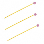 BY31&reg; Fornituras Acero inox bast&oacute;n con cabeza bola 35mm Dorado-p&uacute;rpura lavanda